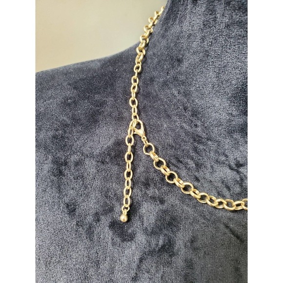 Women's Red Rectangle Rhinestone with Chain Stylish Necklace - Picture 6 of 7